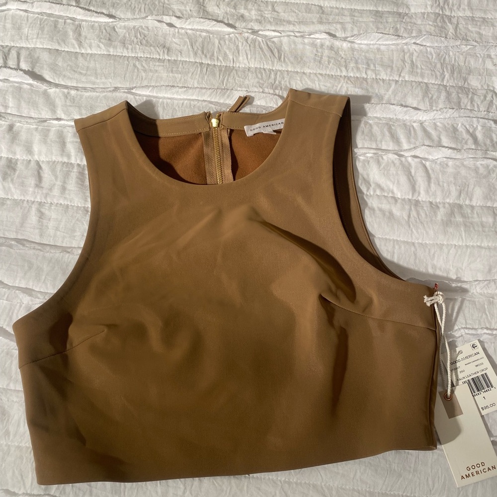Good American better than leather crop top